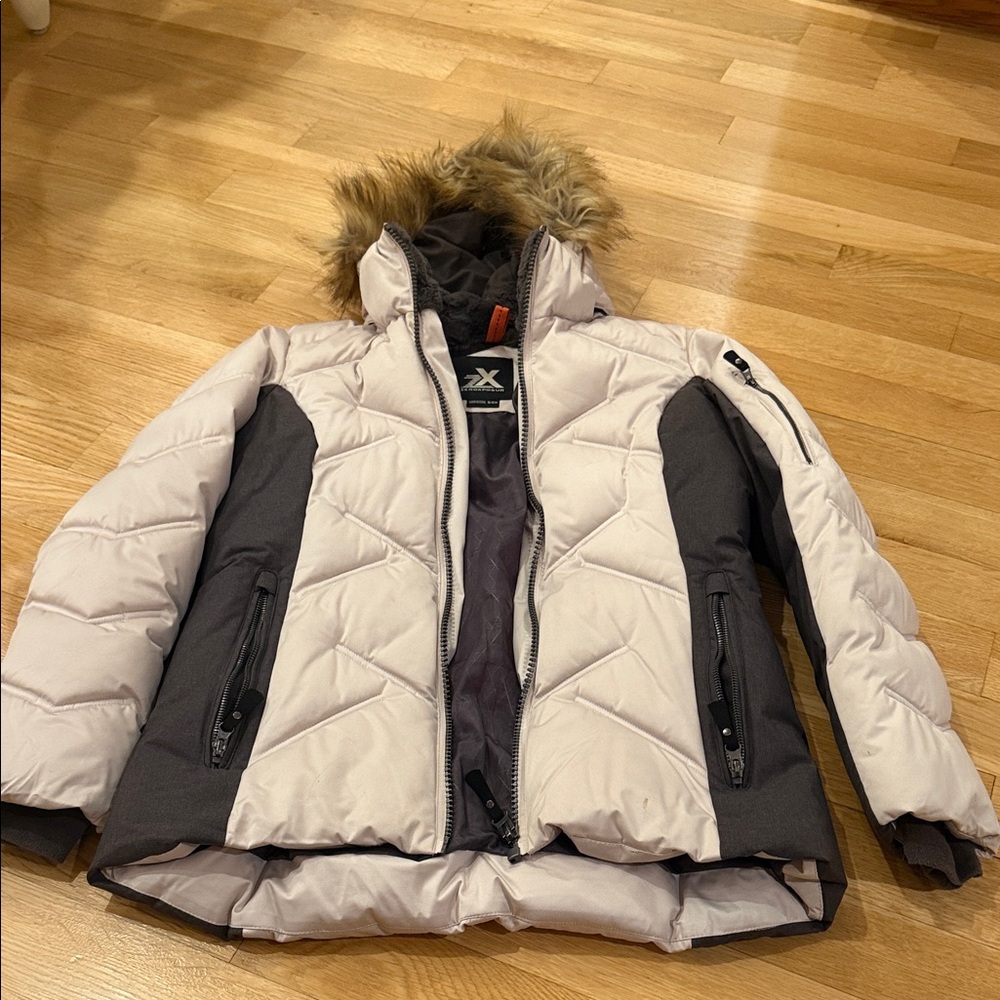 ZeroXposur Gray Puffer Jacket with Orange Accents